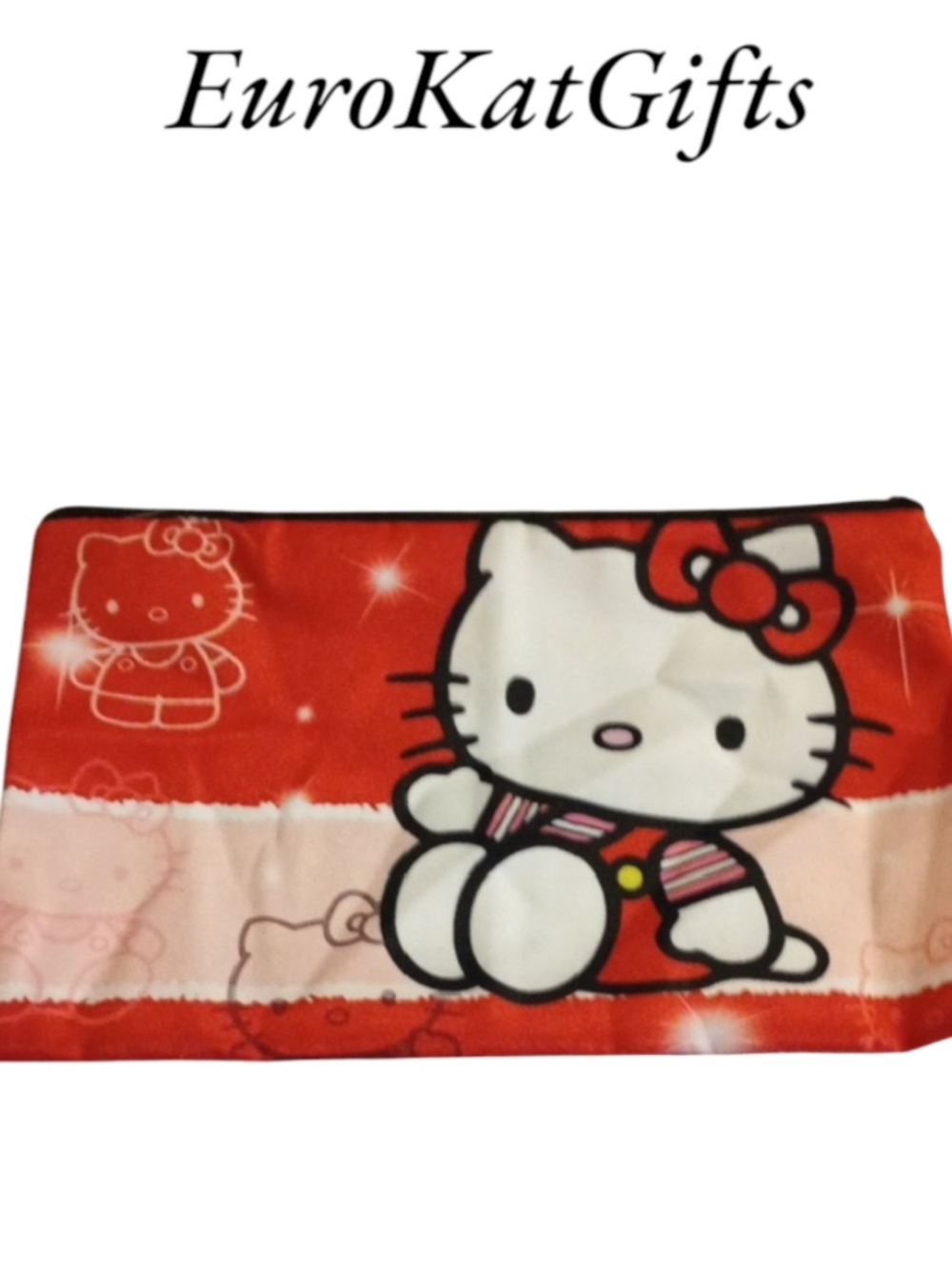 Hello Kitty Red Pink Cosmetic Bag 8.5” x 5.6” NEW NWT